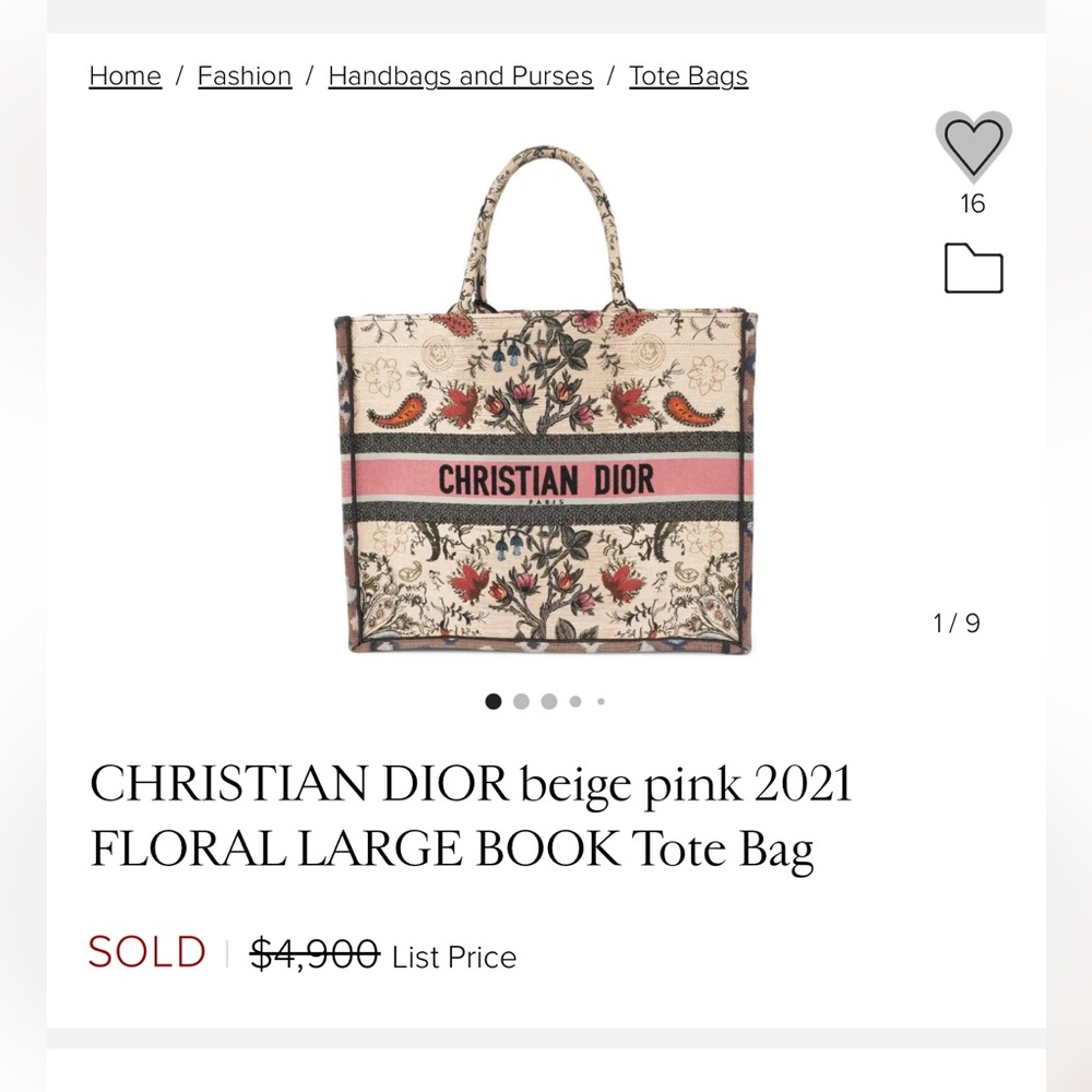DIOR Large Floral Book Tote - Picture 10 of 10